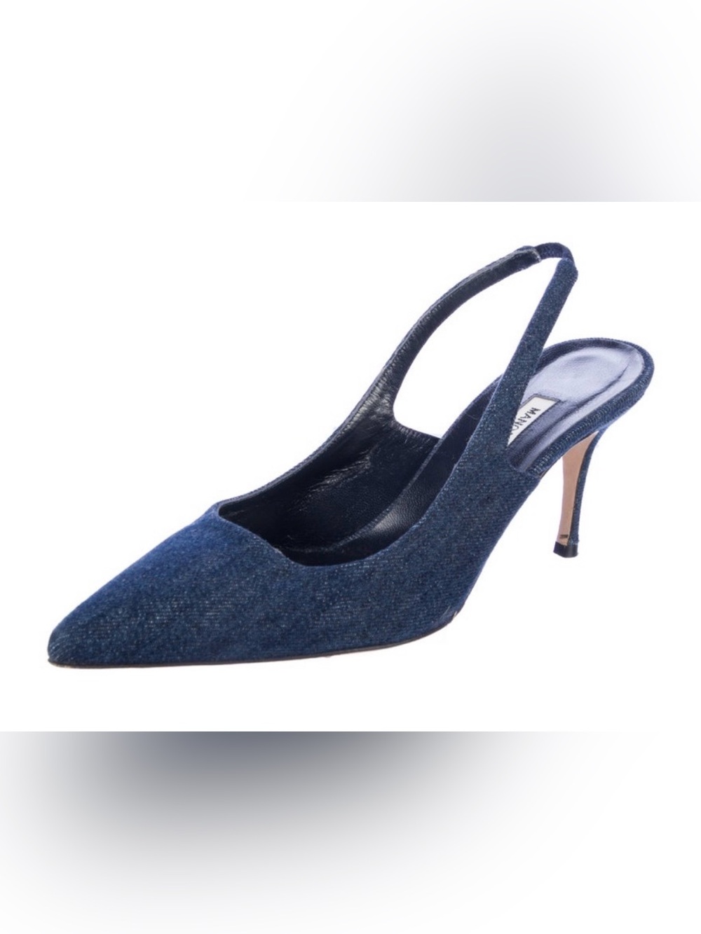 Manolo Blahnik Denim Slingback Pump!